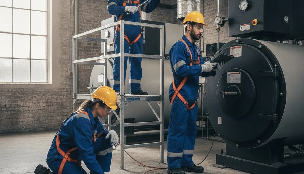Boiler repair technician servicing Arlington, TX home heating system for fast, reliable heat restoration