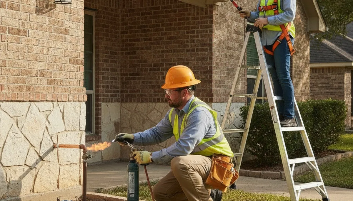 Plumber truck and repair tools for plumbing service in Arlington, TX
