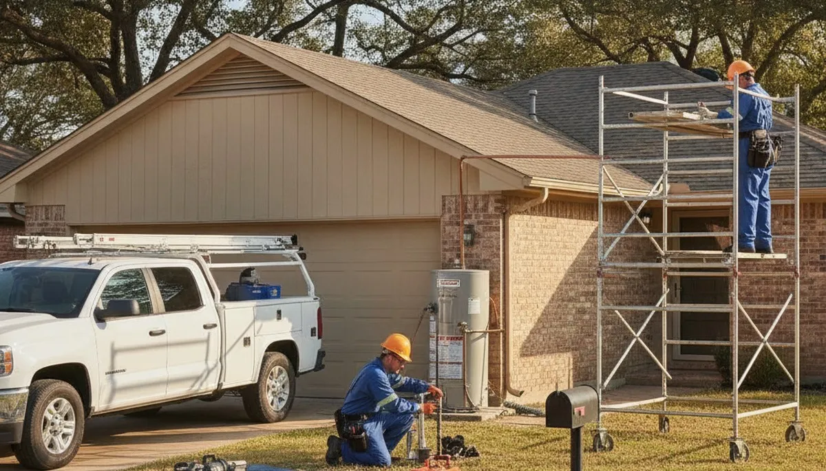 Arlington, TX plumber repairing a leak for a local plumbing service call