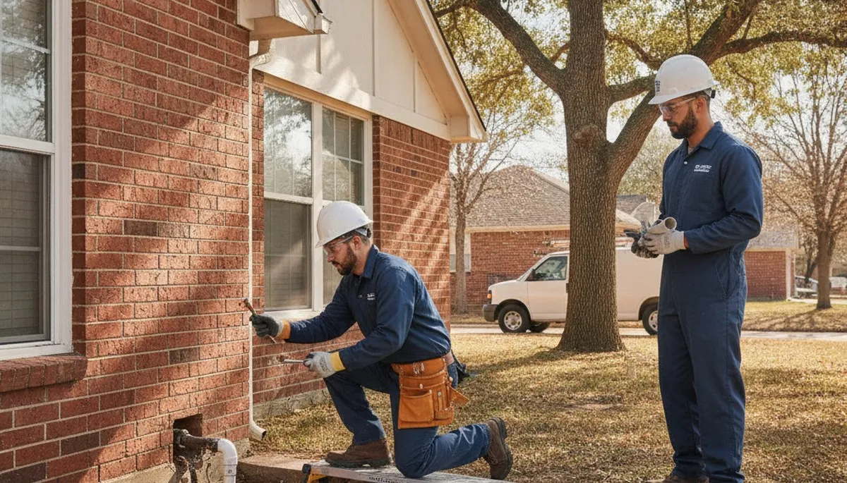 Plumber repairing a pipe in Arlington, TX for professional plumbing repair service