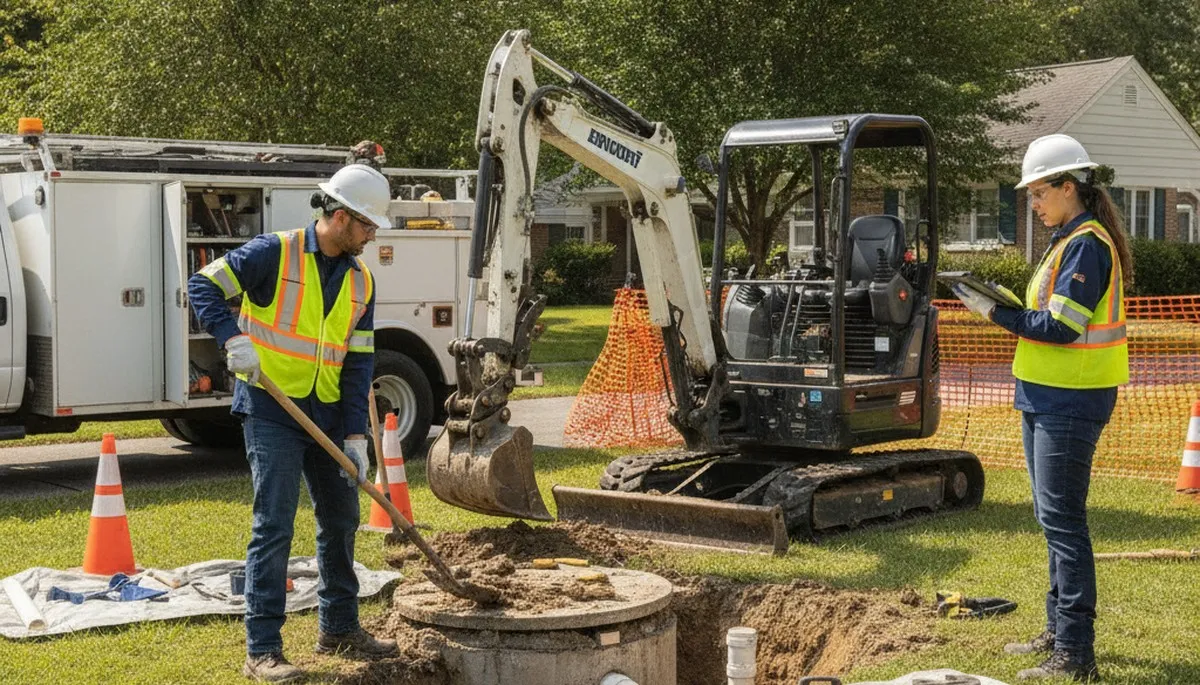 Septic repair technician serving Arlington, TX homes with prompt plumbing service